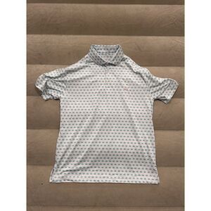 Rhoback Mens Medium The Agave Tequilla Print Pattern Golf Polo Shirt Multicolor